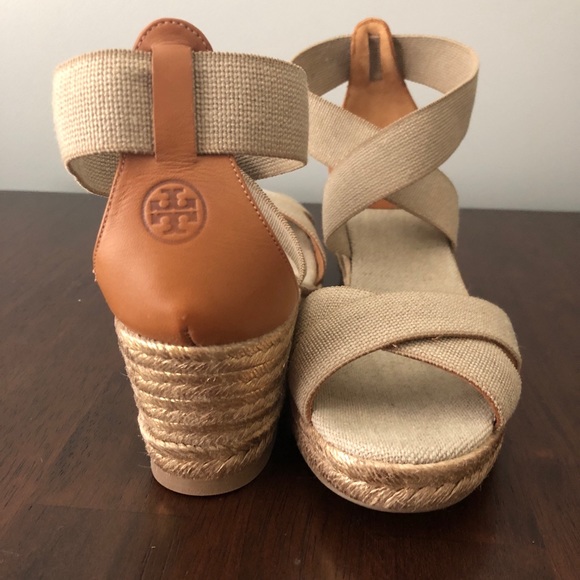 Tory Burch Shoes - Tory Burch Adonis Mid Wedge Espadrille Tan 9.5 New